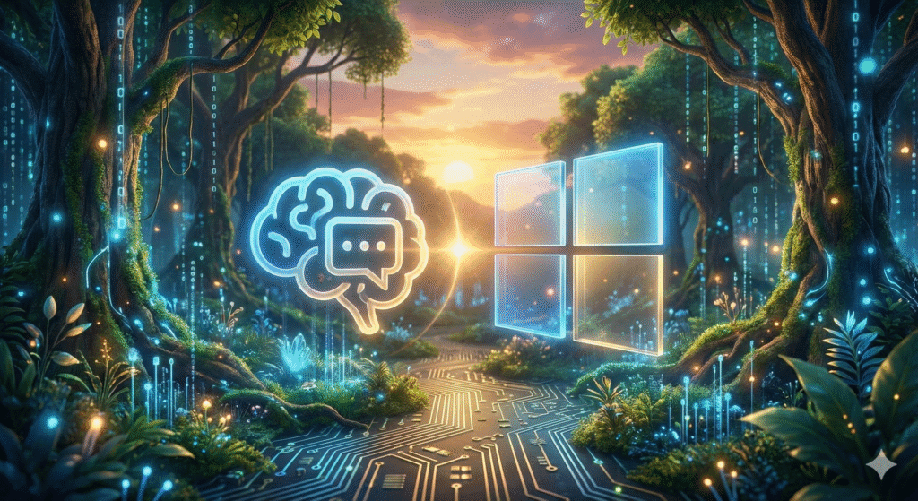 Conceito de Windows 11 IA acessando arquivos