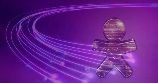 vivo-fibra-tecnologia-futuro Mascote da Vivo em 3D com feixes de luz roxa representando a velocidade da conexão de fibra óptica.
