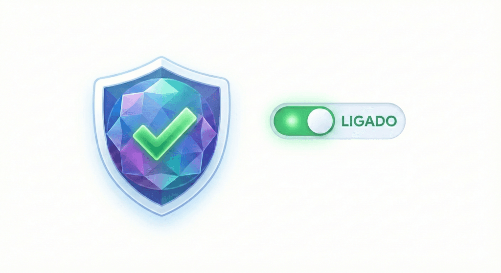 Configurações de privacidade e segurança do Google Gemini Representação gráfica das opções de privacidade do Gemini, destacando que o uso de dados pessoais é opcional e seguro.