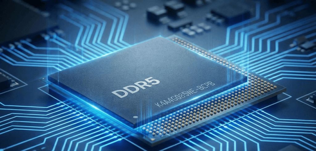 Chip DDR5 ilustrando a crise da memória RAM e alta de preços em 2026