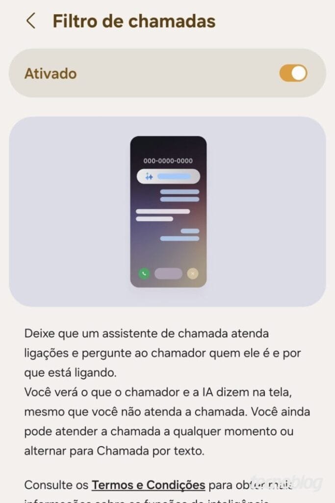 Filtro de chamadas One UI 8.5 com transcrição em tempo real Recurso de filtro de chamadas com IA na One UI 8.5 Samsung