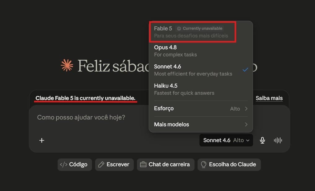 Anthropic desativa Fable 5 e Mythos 5 após diretiva de exportação dos Estados Unidos Acesso ao Anthropic Fable 5 suspenso por ordem dos EUA