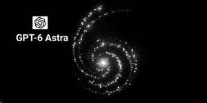 Logotipo da OpenAI exibindo o anúncio oficial do modelo GPT-6 Astra na tela