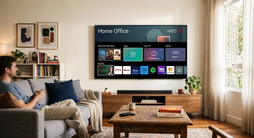 Tela de configurações de privacidade para evitar TVs LG espionagem